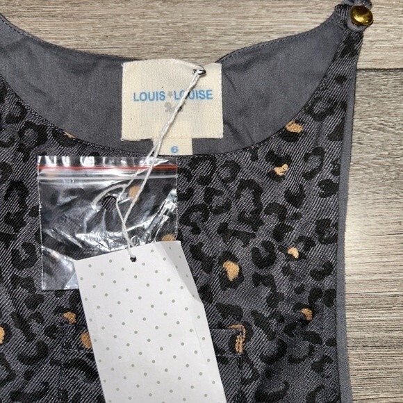 Louise Louise European Twill Grey Leopard Pinafore New Girls Holiday - Picture 2 of 7